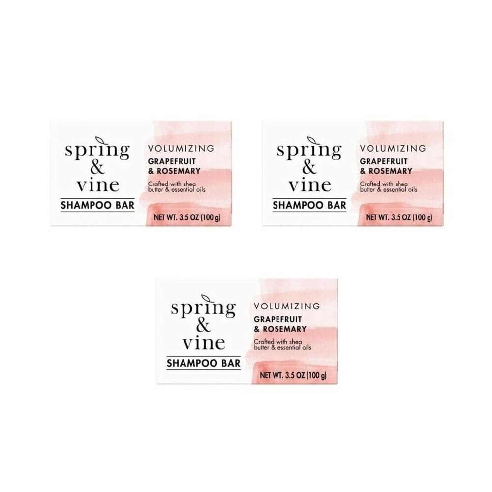 NEW Spring & Vine Volumizing Shampoo Bar - Grapefruit & Rosemary 3.5 oz - 3 pk